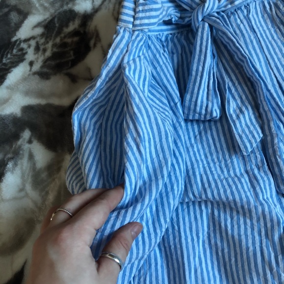 Tulip Striped Linen A Line Skirt - Picture 4 of 5